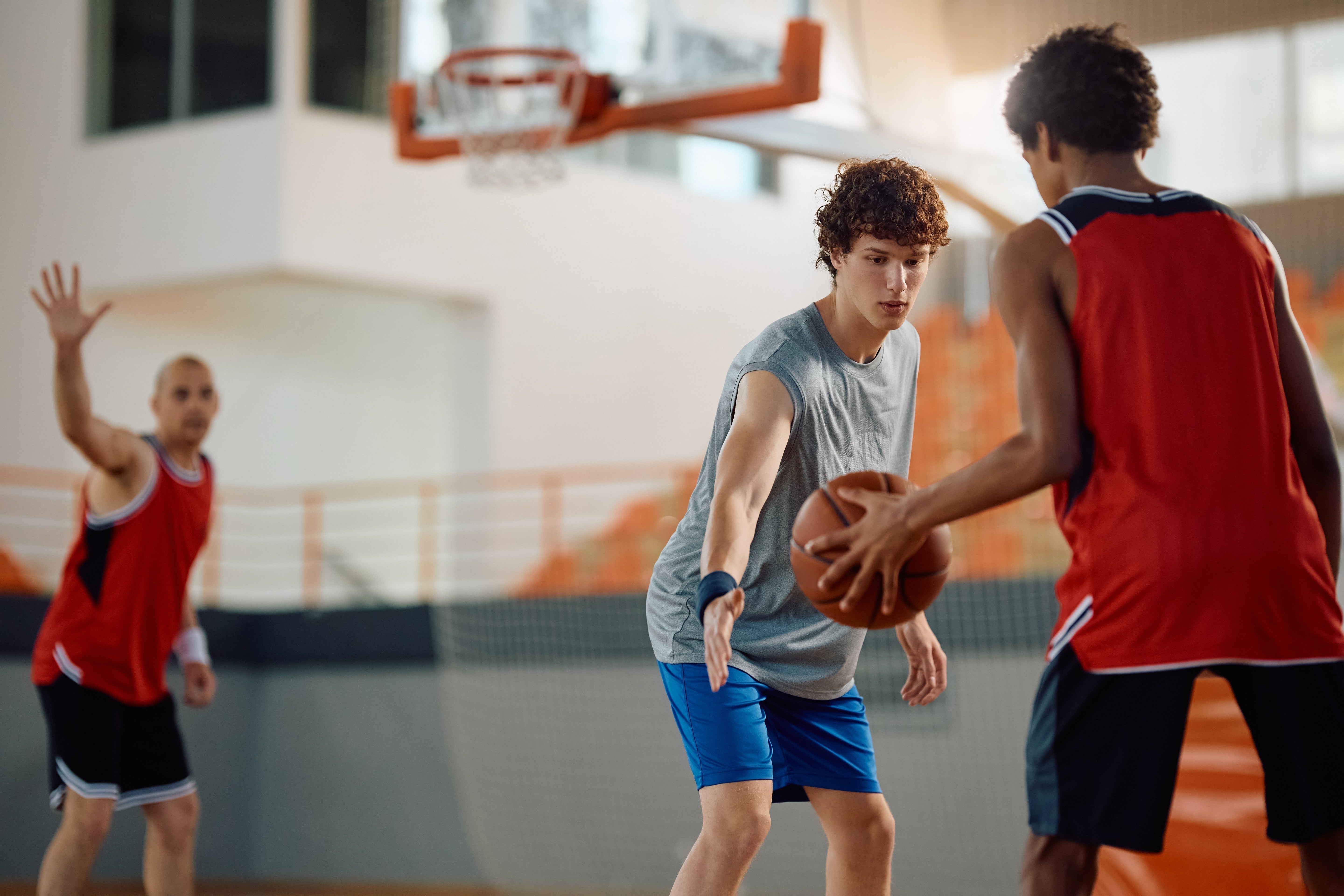 Basketball practice scene