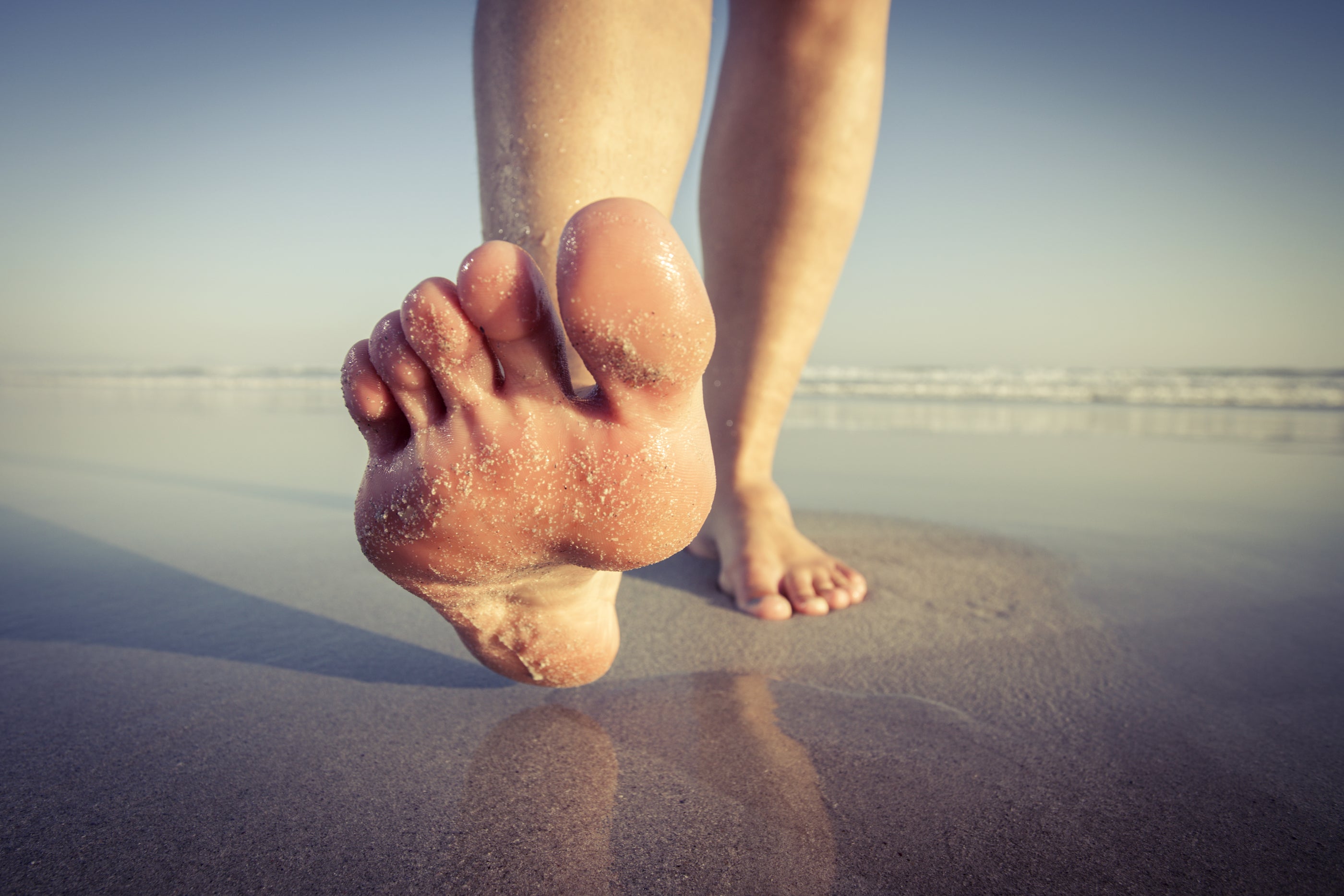 toe on the beach